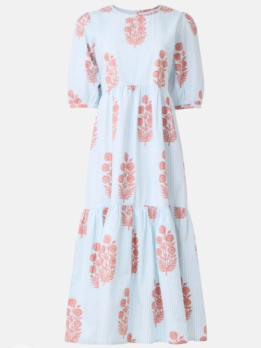SZ Blockprints Blue Floral Gaia Dress - Picture 5 of 9